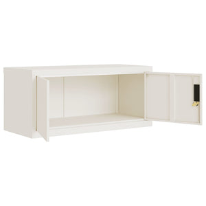 Aktenschrank Weiß Stahl 90x40x110 cm