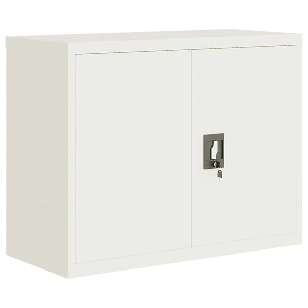 Aktenschrank Weiß Stahl 90x40x110 cm