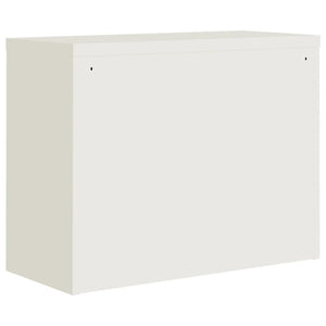 Aktenschrank Weiß Stahl 90x40x110 cm