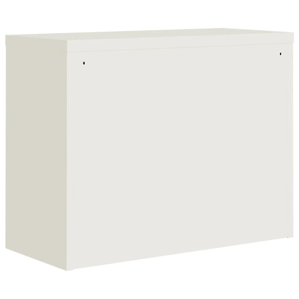 Aktenschrank Weiß Stahl 90x40x110 cm