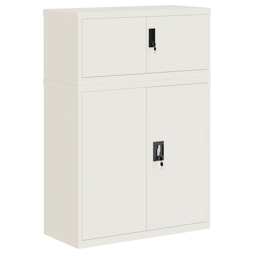 Aktenschrank Weiß Stahl 90x40x130cm