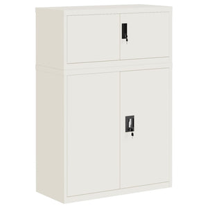 Aktenschrank Weiß Stahl 90x40x130cm