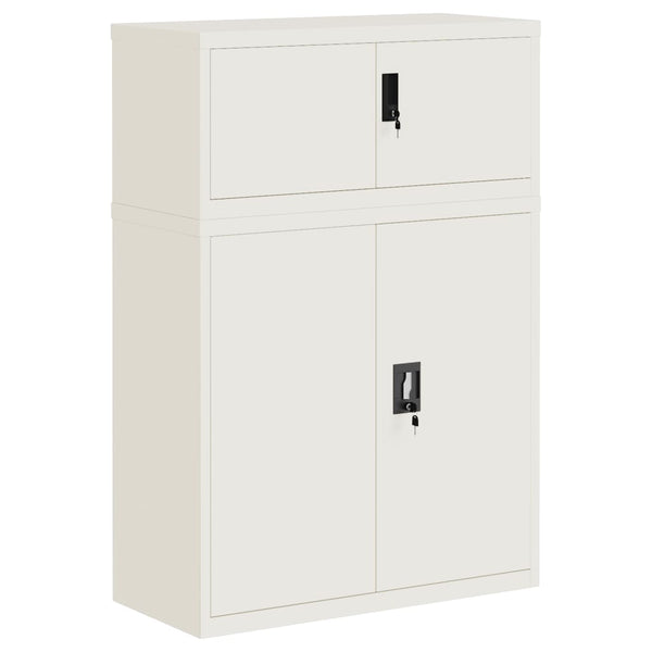 Aktenschrank Weiß Stahl 90x40x130cm