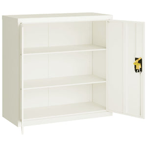 Aktenschrank Weiß Stahl 90x40x130cm