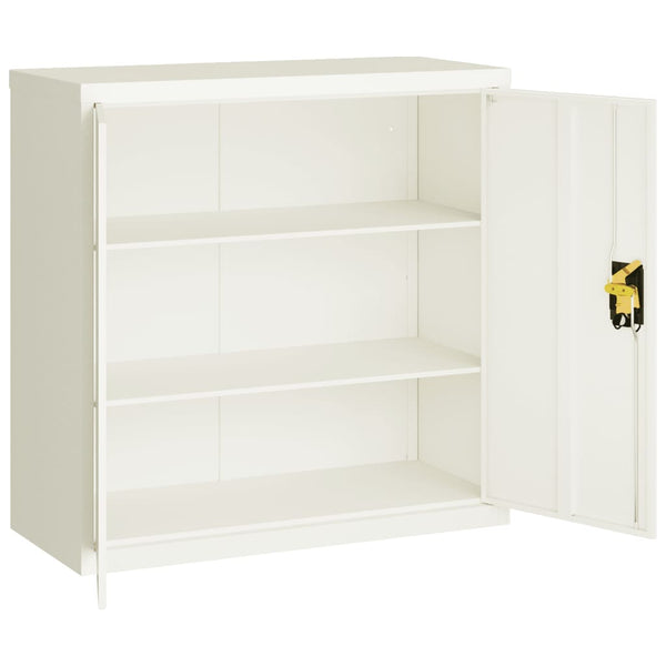 Aktenschrank Weiß Stahl 90x40x130cm