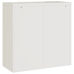Aktenschrank Weiß Stahl 90x40x130cm