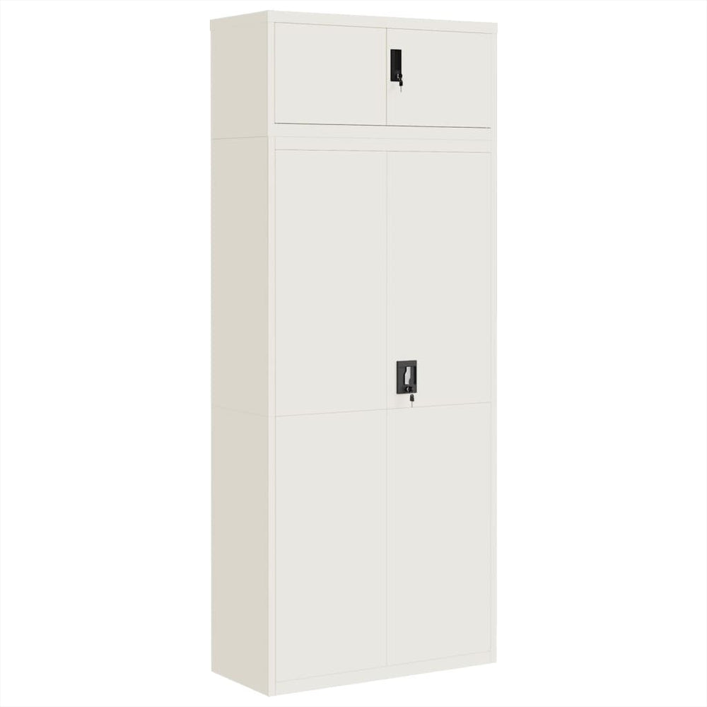 Aktenschrank Weiß Stahl 90x40x220 cm