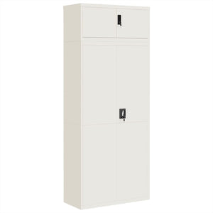 Aktenschrank Weiß Stahl 90x40x220 cm