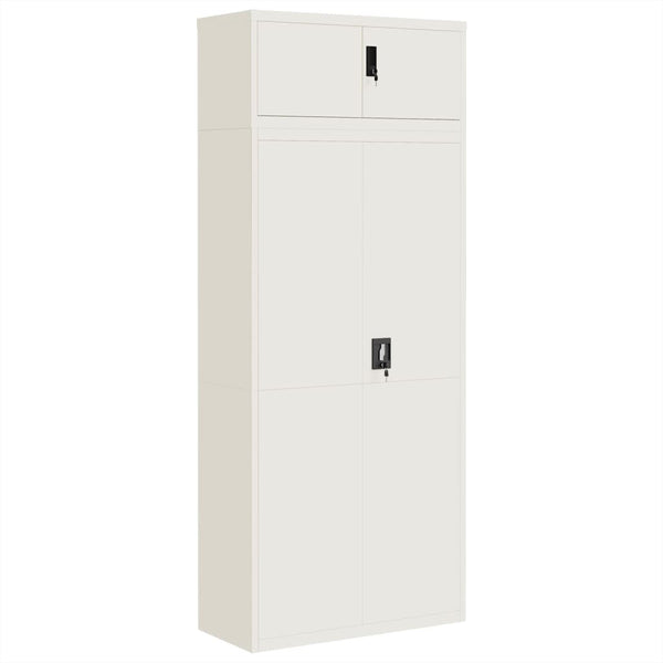 Aktenschrank Weiß Stahl 90x40x220 cm