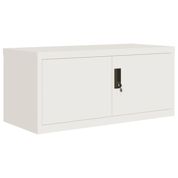 Aktenschrank Weiß Stahl 90x40x220 cm