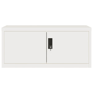 Aktenschrank Weiß Stahl 90x40x220 cm