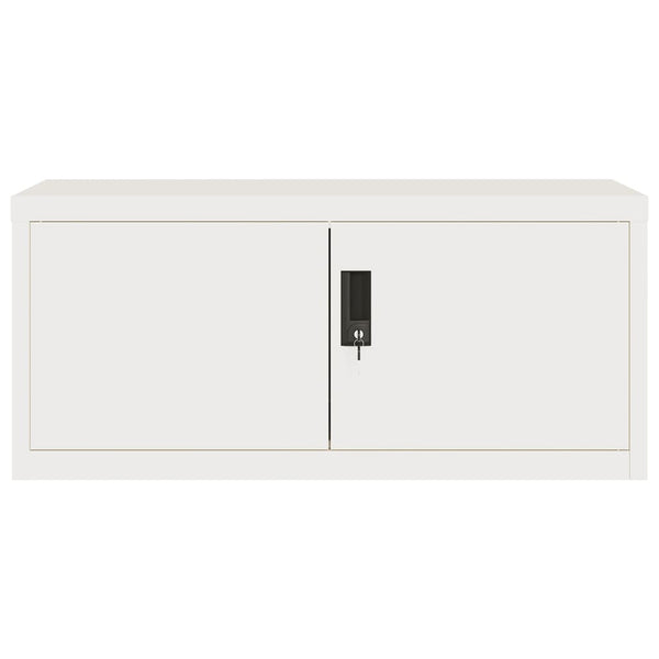 Aktenschrank Weiß Stahl 90x40x220 cm