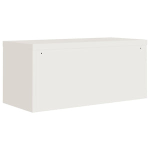 Aktenschrank Weiß Stahl 90x40x220 cm