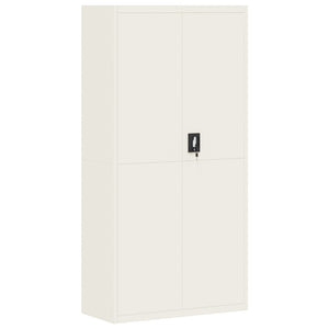 Aktenschrank Weiß Stahl 90x40x220 cm