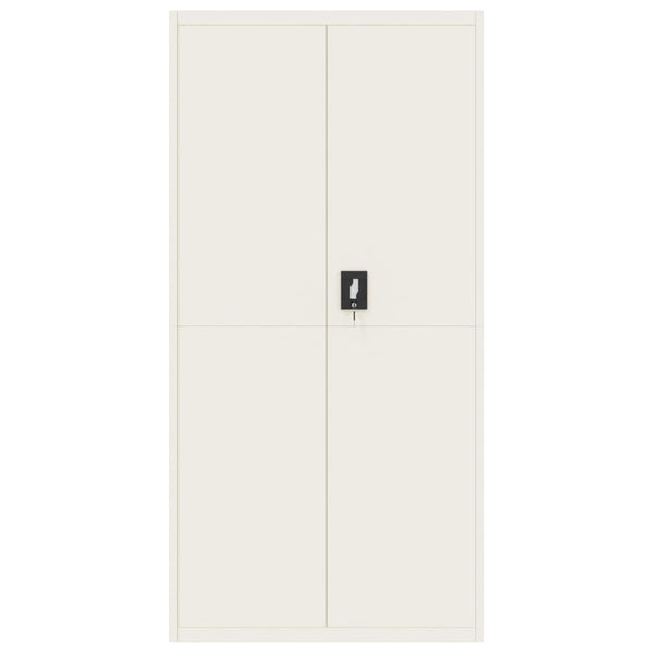Aktenschrank Weiß Stahl 90x40x220 cm