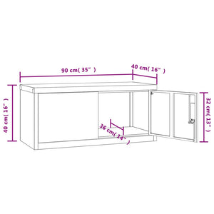 Weißer Aktenschrank 90x40x240 cm