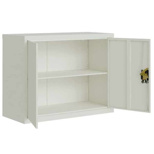 Aktenschrank Hellgrau Stahl 90x40x110 cm