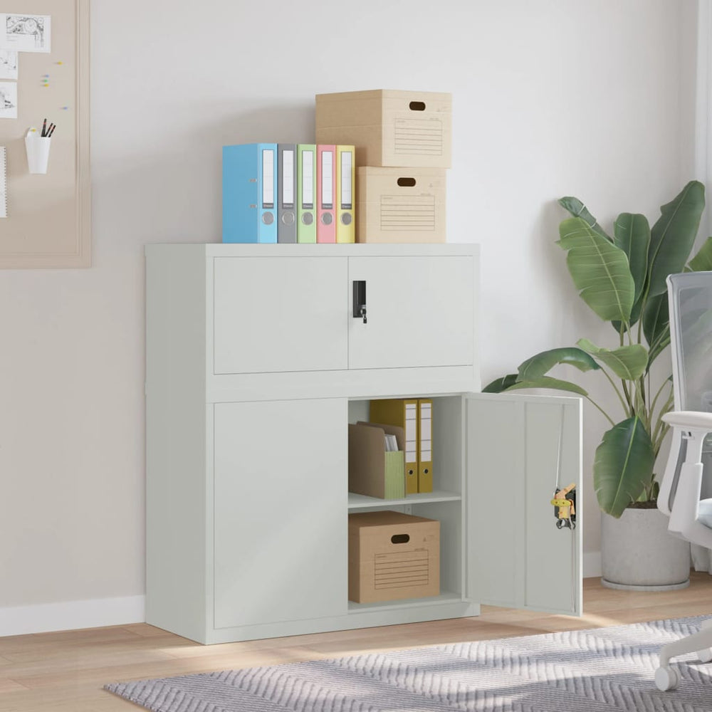 Aktenschrank Hellgrau Stahl 90x40x110 cm