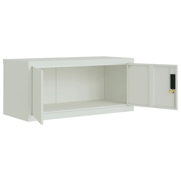 Aktenschrank Hellgrau Stahl 90x40x130cm