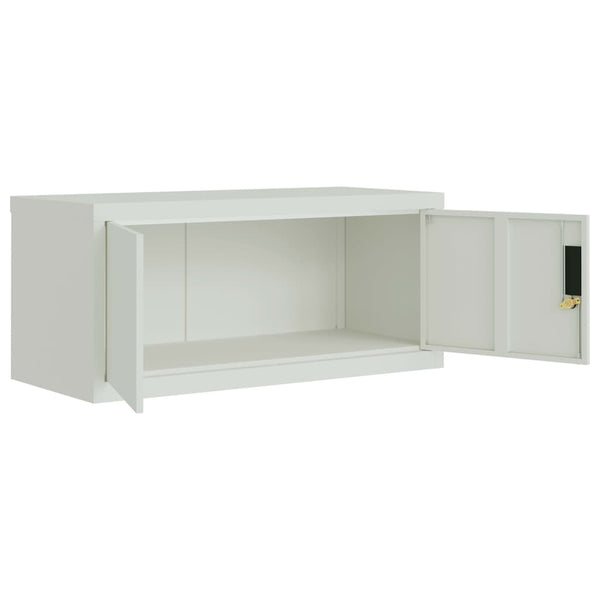 Aktenschrank Hellgrau Stahl 90x180 cm