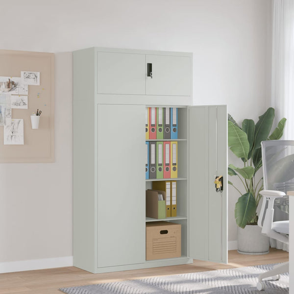 Aktenschrank Hellgrau Stahl 90x180 cm