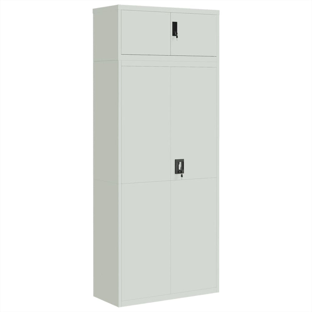 Aktenschrank Hellgrau Stahl 90x40x220 cm