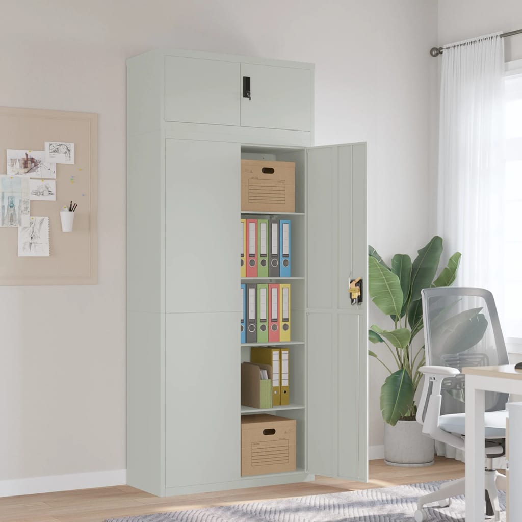 vidaXL Armoire de classement Gris clair 90x40x220 cm Acier