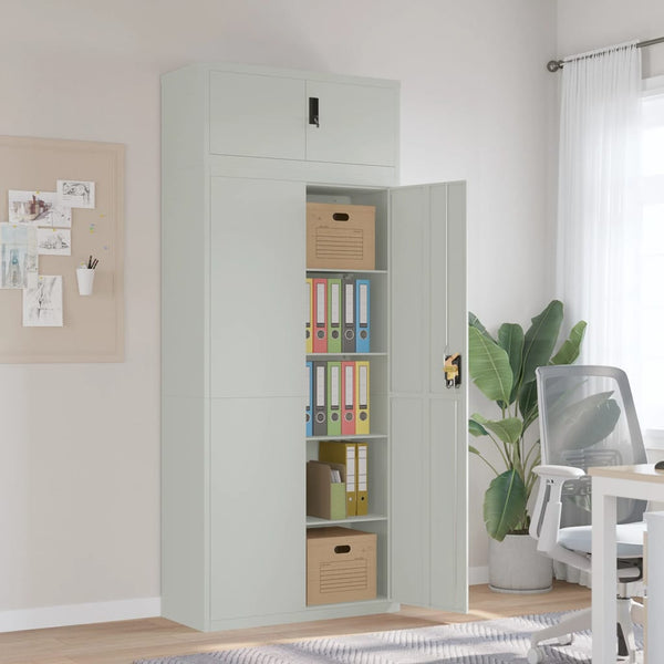 vidaXL Armoire de classement Gris clair 90x40x220 cm Acier