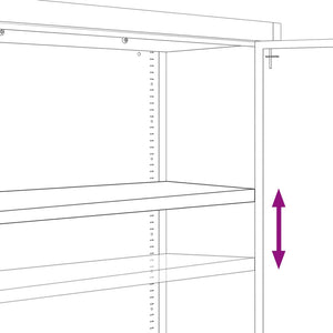 Aktenschrank Hellgrau Stahl 90x40x240cm