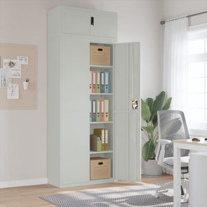 Aktenschrank Hellgrau Stahl 90x40x240cm