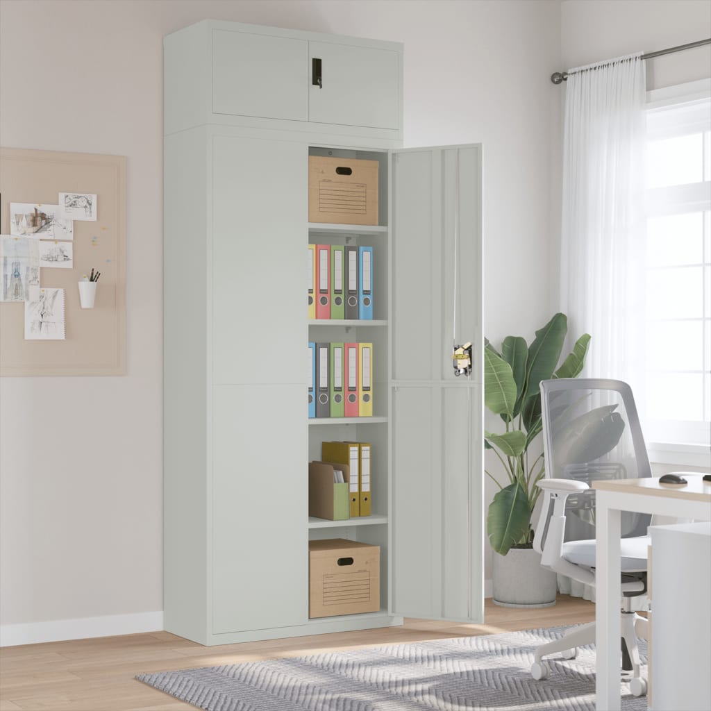 Aktenschrank Hellgrau Stahl 90x40x240cm