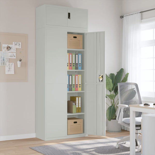 Aktenschrank Hellgrau Stahl 90x40x240cm