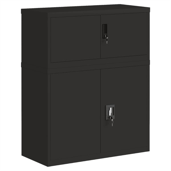 vidaXL Meuble de classement noir 90x40x110 cm acier