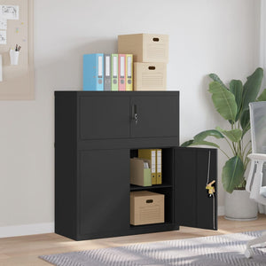 vidaXL Meuble de classement noir 90x40x110 cm acier