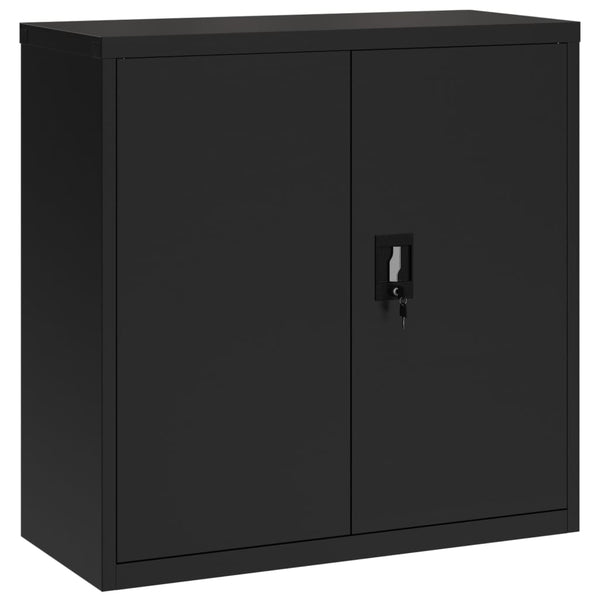 Aktenschrank Schwarz Stahl 90x40x130cm