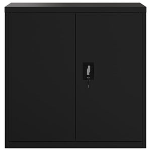 Aktenschrank Schwarz Stahl 90x40x130cm