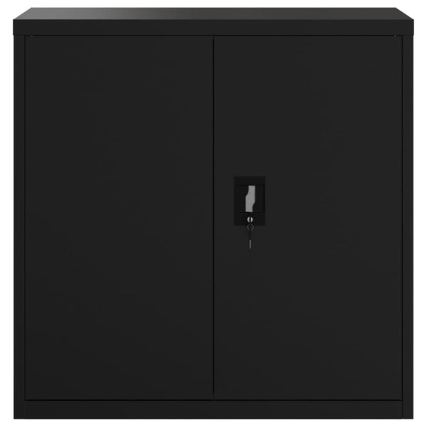 Aktenschrank Schwarz Stahl 90x40x130cm