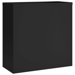 Aktenschrank Schwarz Stahl 90x40x130cm