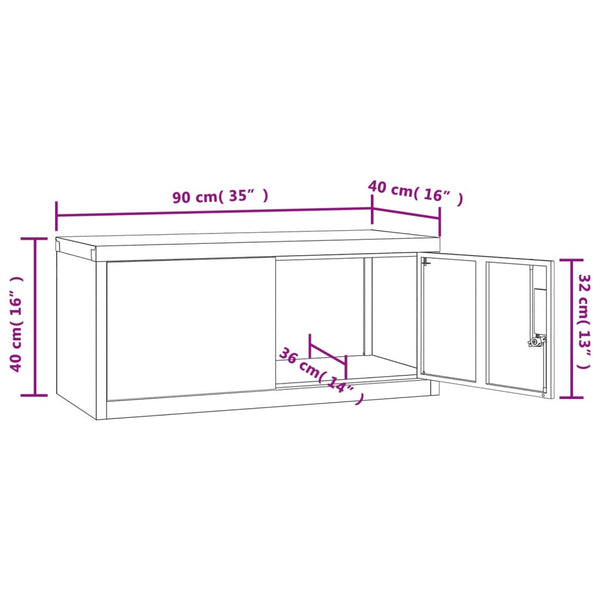 Aktenschrank Schwarz Stahl 90x40x145 cm