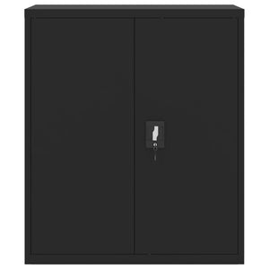 Aktenschrank Schwarz Stahl 90x40x145 cm