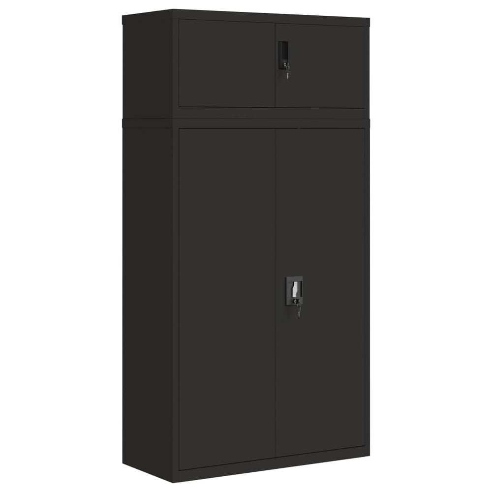 Aktenschrank Schwarz Stahl 90x40x180 cm