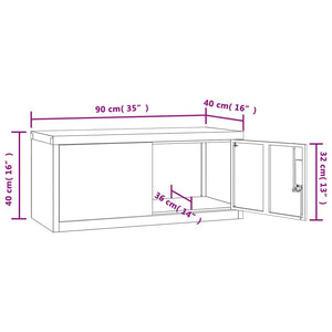 Schwarzer Aktenschrank Stahl 90x40x220 cm