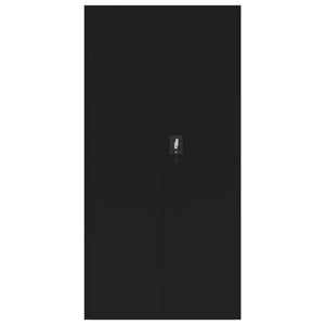 Schwarzer Aktenschrank Stahl 90x40x220 cm