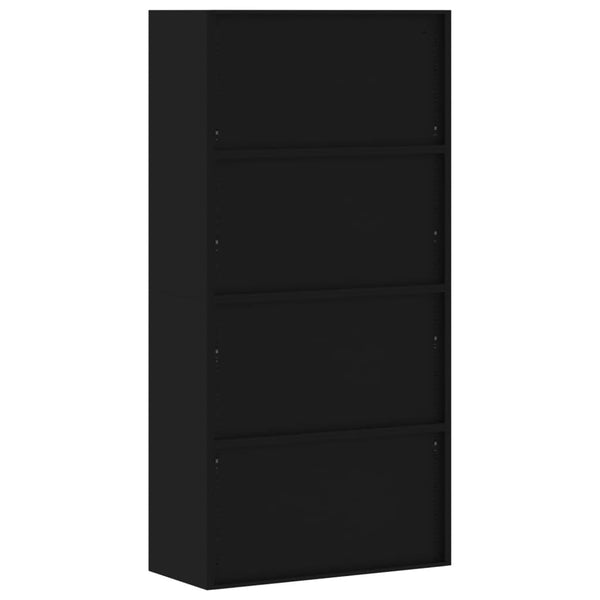 Schwarzer Aktenschrank Stahl 90x40x220 cm