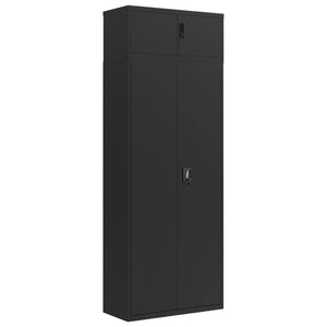 Aktenschrank Schwarz Stahl 90x40x240 cm
