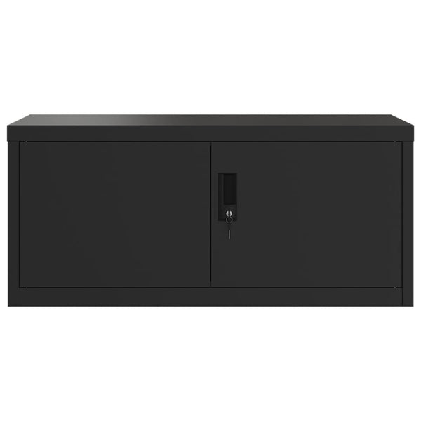 Aktenschrank Schwarz Stahl 90x40x240 cm