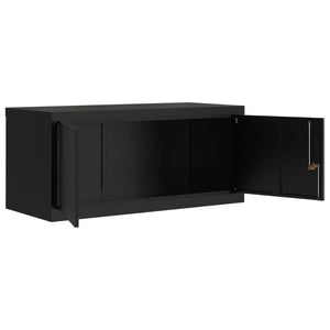 Aktenschrank Schwarz Stahl 90x40x240 cm