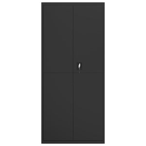 Aktenschrank Schwarz Stahl 90x40x240 cm