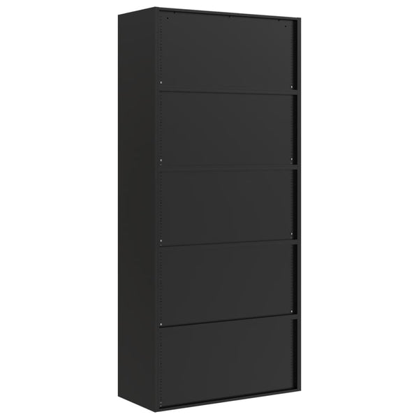 Aktenschrank Schwarz Stahl 90x40x240 cm