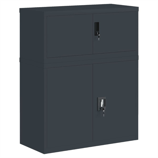 Aktenschrank Anthrazit Stahl 90x40x110 cm